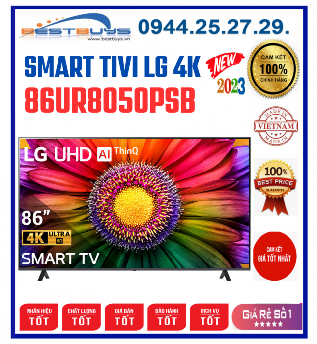Smart Tivi LG 86UR8050PSB 4K 86 inch [2023]