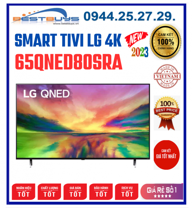 Smart Tivi LG 65QNED80SRA QNED 4K 65 Inch [2023]