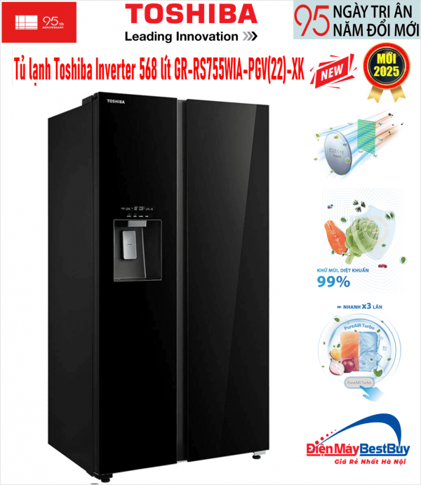 Tủ lạnh Toshiba GR-RS755WI-PGV(22)-XK Inverter 568 lít