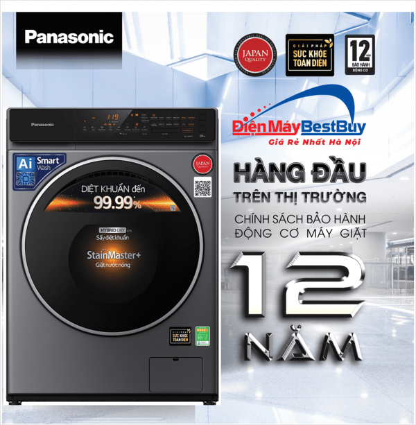 Máy giặt sấy Panasonic NA-S106FC1LV 10kg giặt 6kg sấy