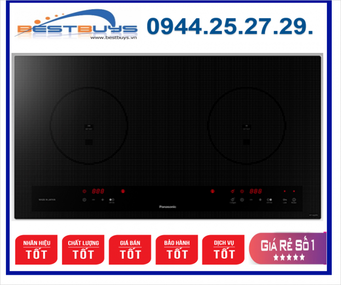 Bếp từ âm 2 vùng nấu Panasonic KY-A227EKRA - Made In Japan