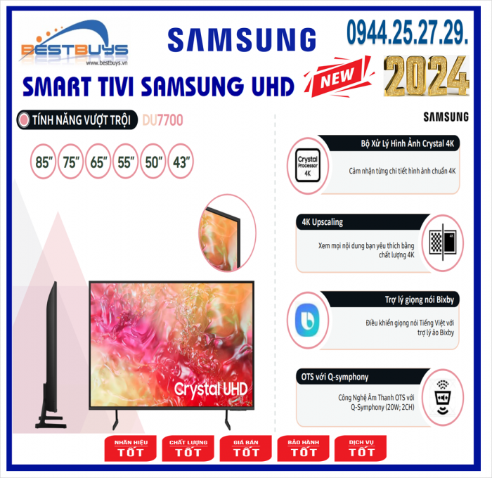 Smart Tivi Samsung 85DU7700 UHD 4K 85 inch [2024]