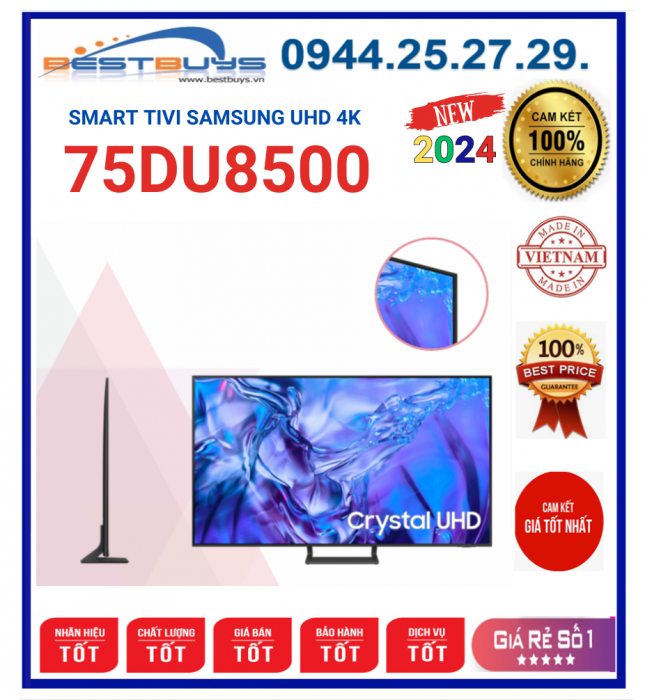 Smart Tivi Samsung 75DU8500 UHD 4K 75 inch [2024]