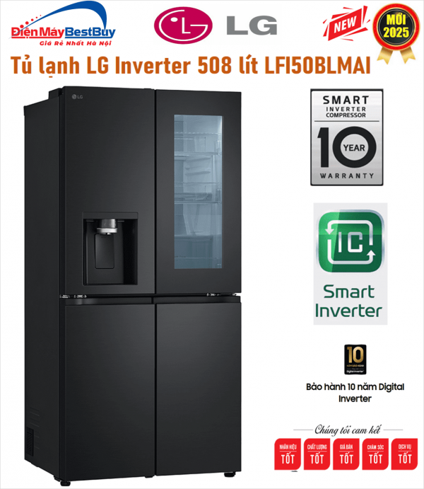 Tủ lạnh LG LFI50BLMAI Inverter 497 Lít [2024]