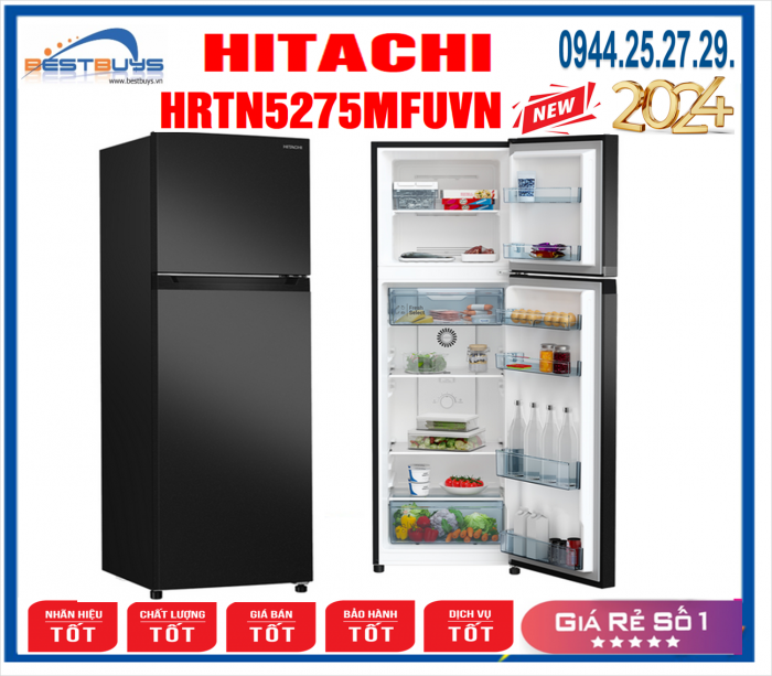 Tủ lạnh Hitachi 260 lít Inverter HRTN5275MFUVN Mới 2024