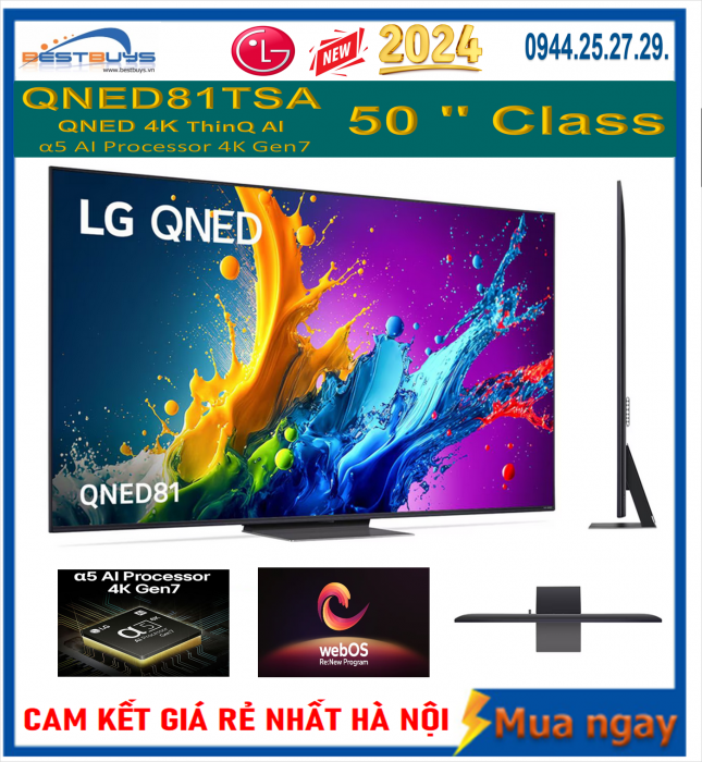 Smart TV LG 50QNED81TSA 4K 50 inch Mới 2024