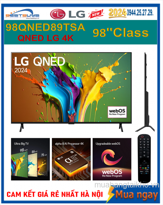 Tivi LG 98 inch QNED 4K 98QNED89TSA Mới 2024 Có Giá Rẻ Nhất
