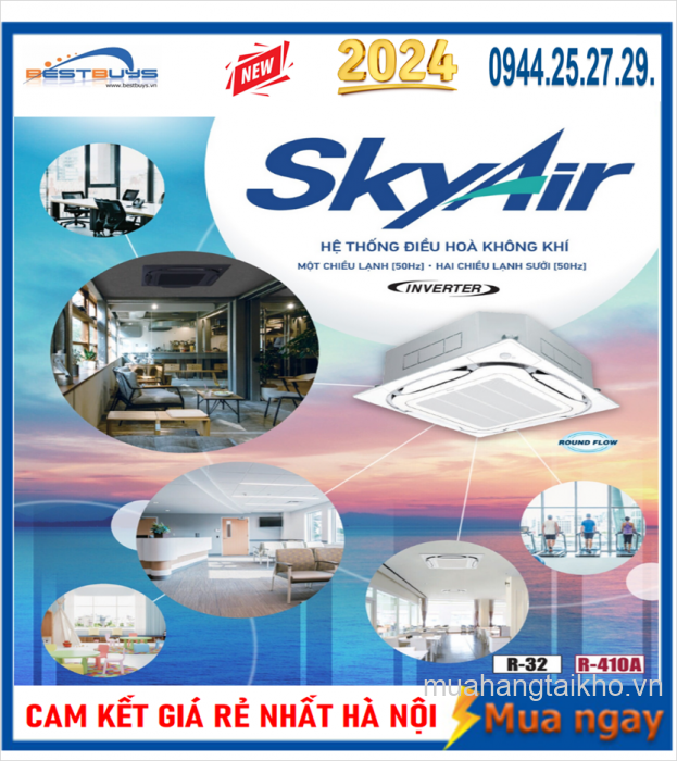 Nơi Bán Điều Hòa Âm Trần Cassette Daikin 34000BTU 1 Chiều Inverter FCTF100AVM/RZF100CV2V giá rẻ nhất