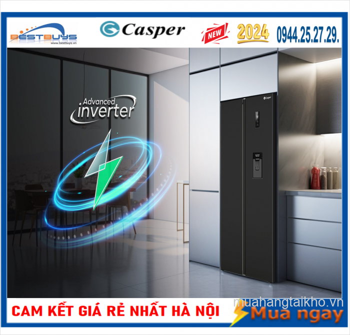 Bán Tủ lạnh Casper 458L Side by side RS-460PBW Với Giá Rẻ Nhất Hà Nội