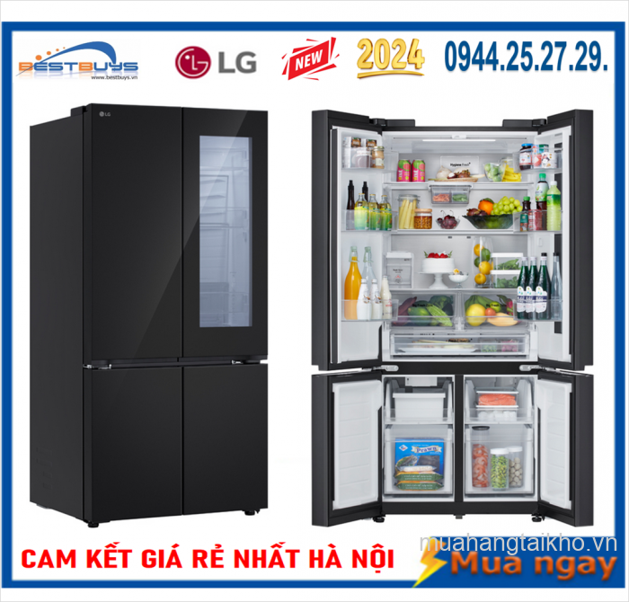 Tủ lạnh LG 617 lít Inverter Multi Door InstaView LFB61BLGAI Mới 2024