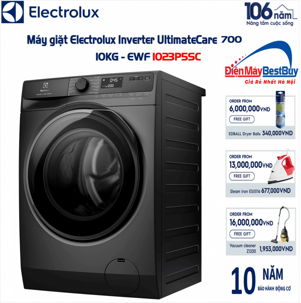 Máy giặt Electrolux EWF1023P5SC Inverter 10 kg
