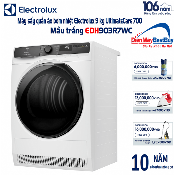 Máy sấy Electrolux EDH903R7WC 9kg