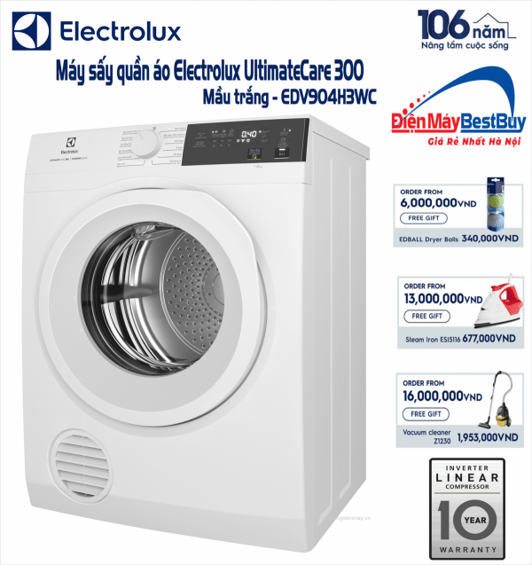 Máy sấy Electrolux EDV904H3WC 9 kg