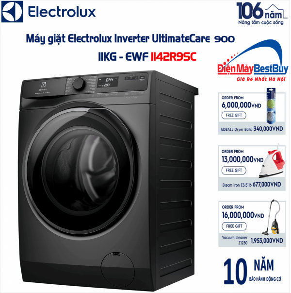 Máy giặt Electrolux EWF1142R9SC Inverter 11 kg