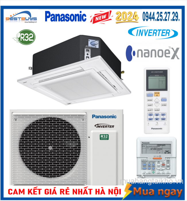 Điều hòa Panasonic Cassette 2 ChiềU 34000 Inverter S-3448PU3HB/U-34PZ3H5 Mới 2024