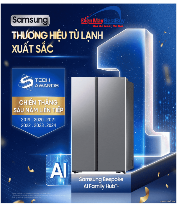 Tủ lạnh Samsung Inverter 583 lít Side By Side RS57DG400EM9SV Mới 2024