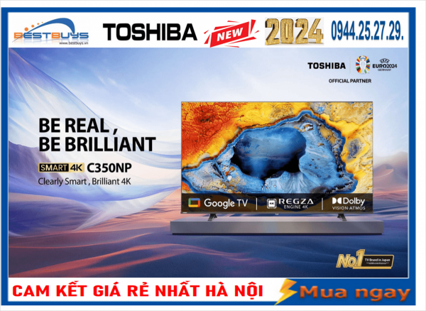 Tivi Toshiba 50 inch 4K UHD Series 50C350NP MỚI 2024