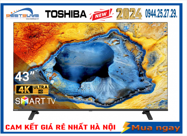 Smart Tivi Toshiba 43 inch 4K Utra HD Series 43E330NP Mới 2024
