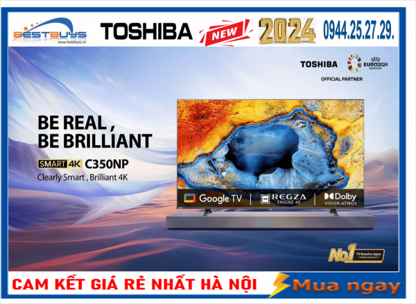 Smart Tivi Toshiba 50 inch 4K Utra HD Series 50E330NP Mới 2024