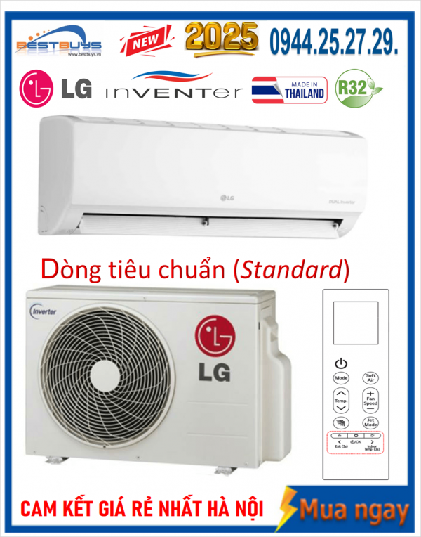 Điều hòa LG 9000 BTU 1 chiều inverter dòng tiêu chuẩn (Standard) IEC09G1 Mới 2025