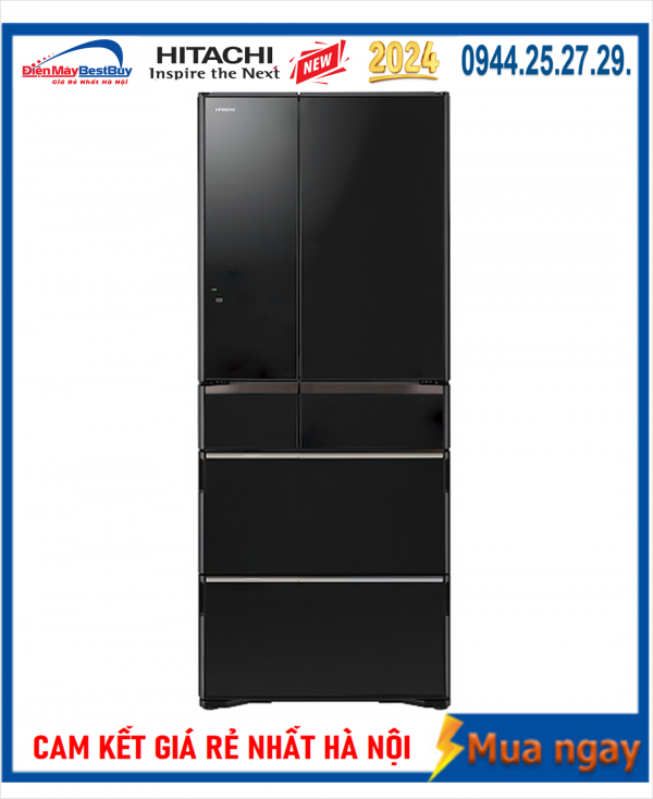 Tủ lạnh Hitachi Inverter 540L 6 cửa R-HW540RV(XK) Mới 2024