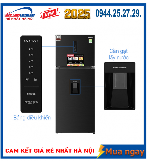 Tủ lạnh Sharp Inverter 417 lít SJ-X417WD-DG NEW 2025