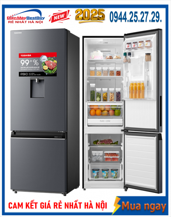 Tủ lạnh Toshiba Inverter 322 lít GR-RB405WE-PMV(06)-MG
