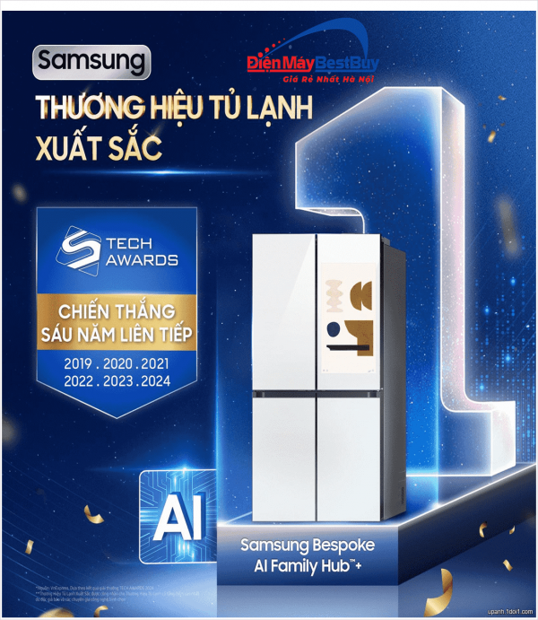 Tủ lạnh Samsung Inverter 636 lít Multi Door Bespoke RF65DB990012SV