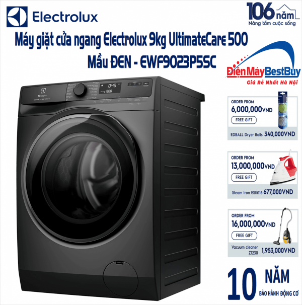 Máy giặt Electrolux EWF9023P5SC Inverter 9 kg