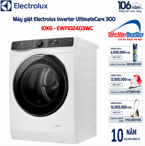 Máy giặt Electrolux EWF1024D3WC Inverter 10 kg