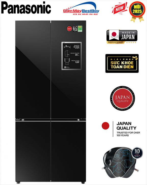 Tủ lạnh Panasonic Inverter 510 lít Multi Door NR-X561BK-VN NEW 2025
