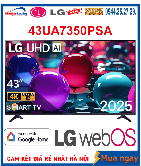 Smart Tivi LED LG 4K 43 inch 43UA7350PSB [2025]