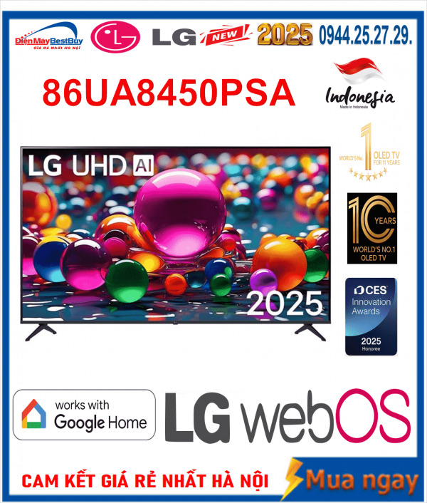 Smart Tivi LG 4K 86 inch 86UA8450PSA ThinQ AI [2025]