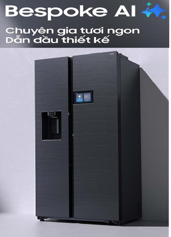 Tủ lạnh Samsung Inverter 615 lít Side By Side AI Home RS90F65D2FSV New [2025]