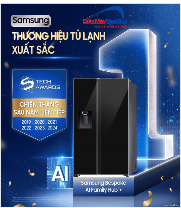 Tủ lạnh Samsung Inverter 634 lít Side By Side RS80F65J2BSV New [2025]