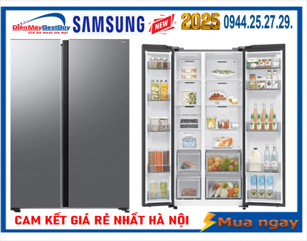 Tủ lạnh Samsung Inverter 655 lít Side By Side RS70F65Q3TSV [2025]