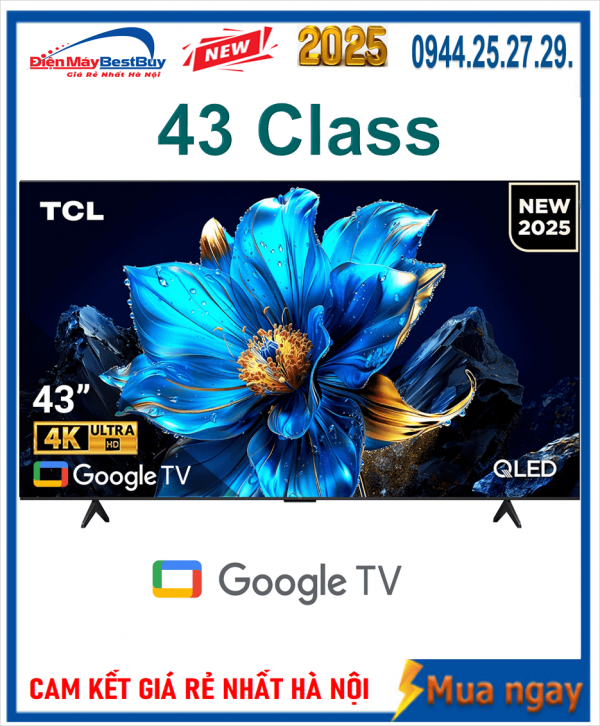 Bán Tivi QLED TCL 4K 43 inch 43P7K Mới 2025