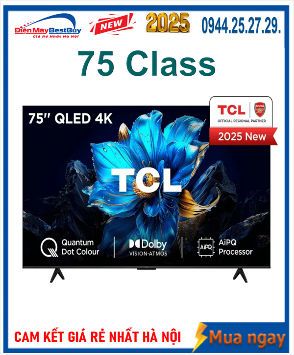 Bán Tivi QLED TCL 4K 75 inch 75P7K Mới 2025