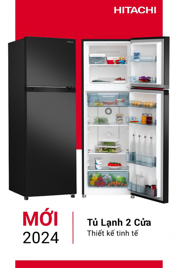 Tủ lạnh Hitachi Inverter 344 lít HRTN6379SUVN Mới 2025