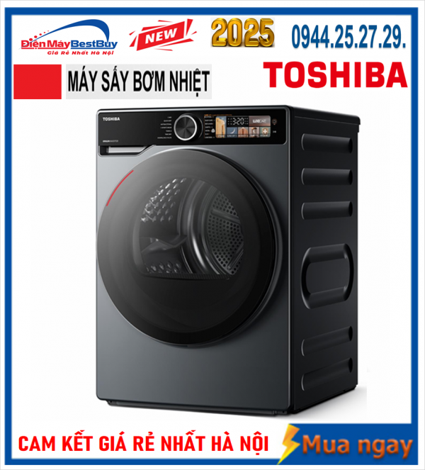 Máy sấy bơm nhiệt heat pump Toshiba TD-T25BS110HWV(MG) New 2025