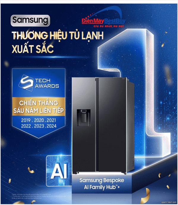 Tủ Lạnh Samsung Bespoke AI 635L Side by Side RS70F65K2FSV [2025]