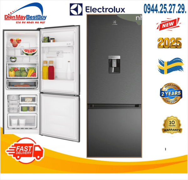Tủ lạnh Electrolux 335L Inventer EBB3462L-B [2025]