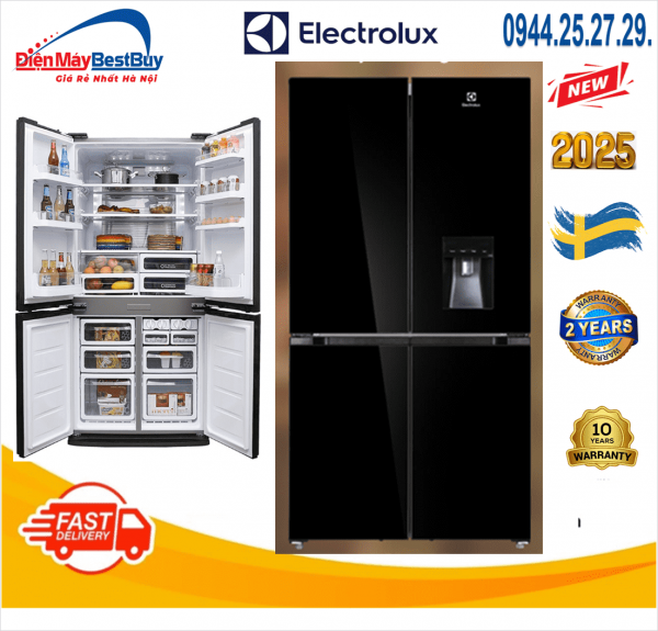 Tủ lạnh Electrolux 563L Inventer Side by Side EQE5755A-B [2025]