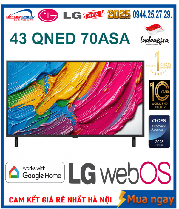 Tivi QNED LG AI 4K 43 inch 43QNED70ASA Mới [2025]