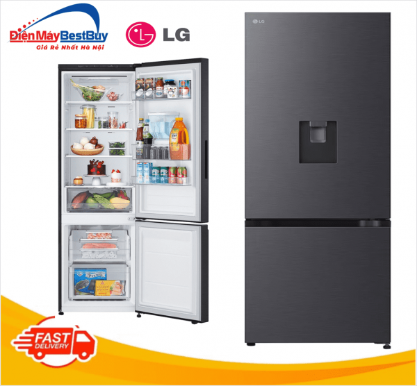 Tủ lạnh LG ngăn đá dưới màu đen 332L LBD33BLMA [2025]