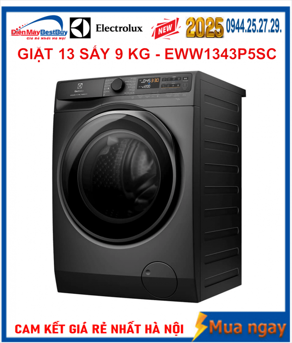 Máy giặt sấy Electrolux Inverter UltimateCare 500 giặt 13 kg - sấy 9 kg EWW1343P5SC