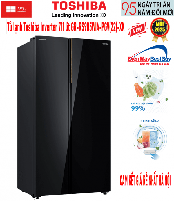TỦ LẠNH TOSHIBA 700L+ GR-RS905WIA-PGV(22) Mới 2025