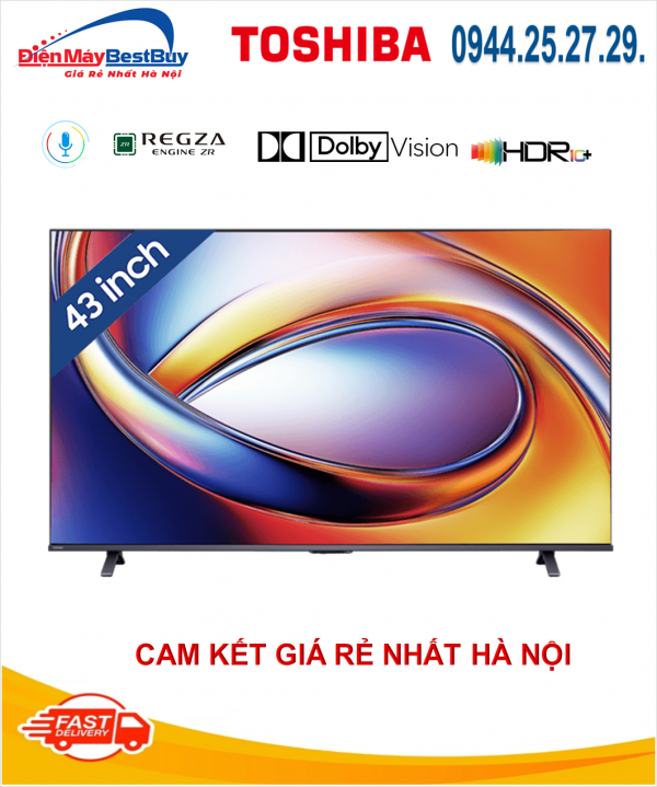 Smart Tivi QLED Toshiba AI 4K 43 inch 43M450RP [2025]