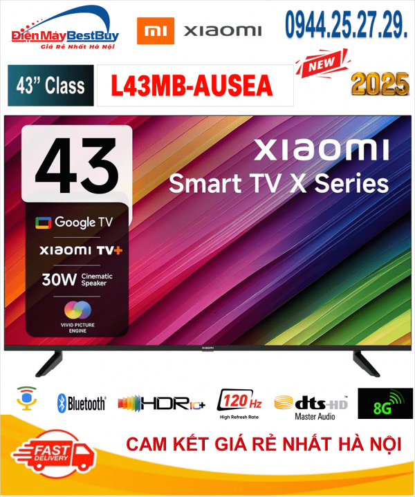 Google Tivi Xiaomi A 4K 43 inch L43MB-AUSEA 2026 