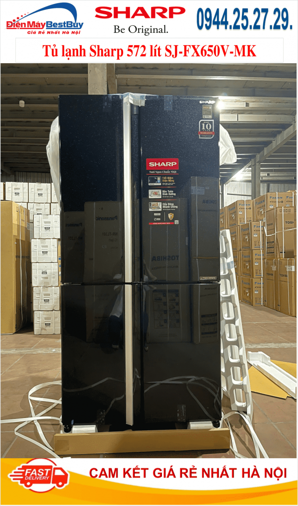 Tủ lạnh Sharp 572 lít Multi Door 4 cánh SJ-FX650V-MK [2025]
